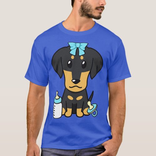 Cute dachshund is a baby T_Shirt