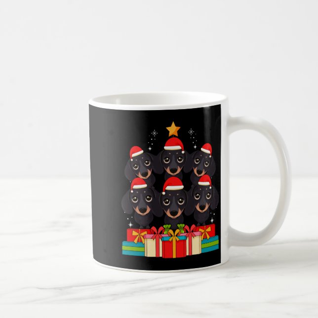 Cute Dachshund Le Doxie Christmas Tree Xmas Hat Lo Coffee Mug (Right)