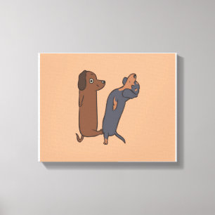 Cute Dachshund Living Room Canvas Print