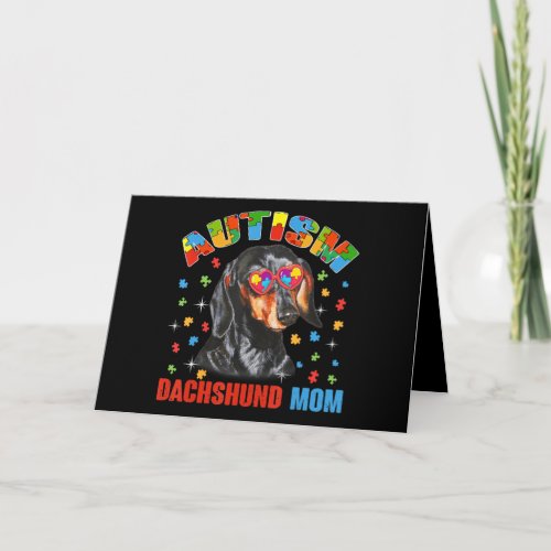 Cute Dachshund Lover Autism Awareness Dog Mom Gift Card