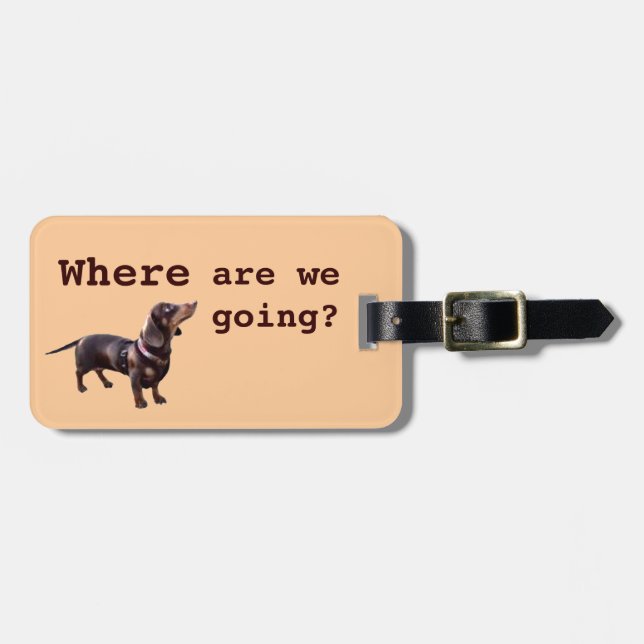 Cute dachshund luggage tag (Front Horizontal)