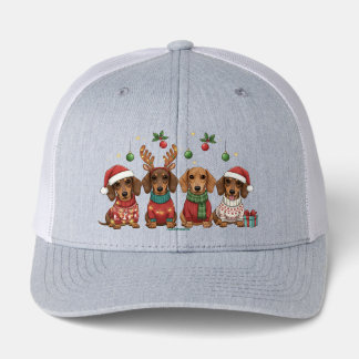 Cute Dachshund Merry Christmas Trucker Hat