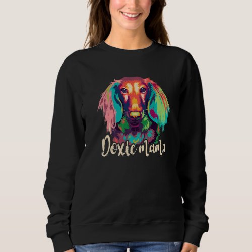 Cute Dachshund Mom Doxie Mama  Womens Weiner Dog M Sweatshirt