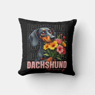 Cute Dachshund Mommy Throw Pillow