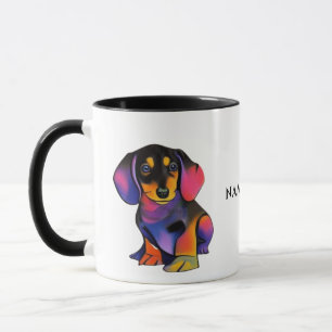 Cute DACHSHUND mug/cup with editable name Mug
