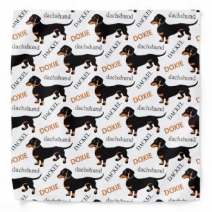Cute Dachshund or Doxie Pattern Bandana