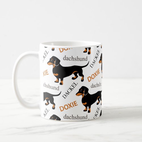 Cute Dachshund or Doxie Pattern Coffee Mug
