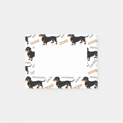 Cute Dachshund or Doxie Pattern Post_it Notes