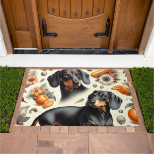 Cute Dachshund Pattern Doormat