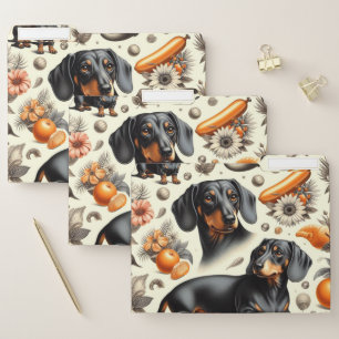 Cute Dachshund Pattern File Folder