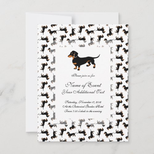 Cute Dachshund Pattern Invitation