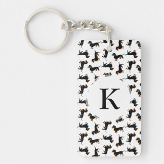 Cute Dachshund Pattern Keychain