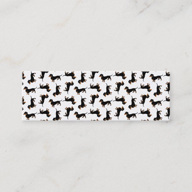 Cute Dachshund Pattern Mini Business Card (Front)
