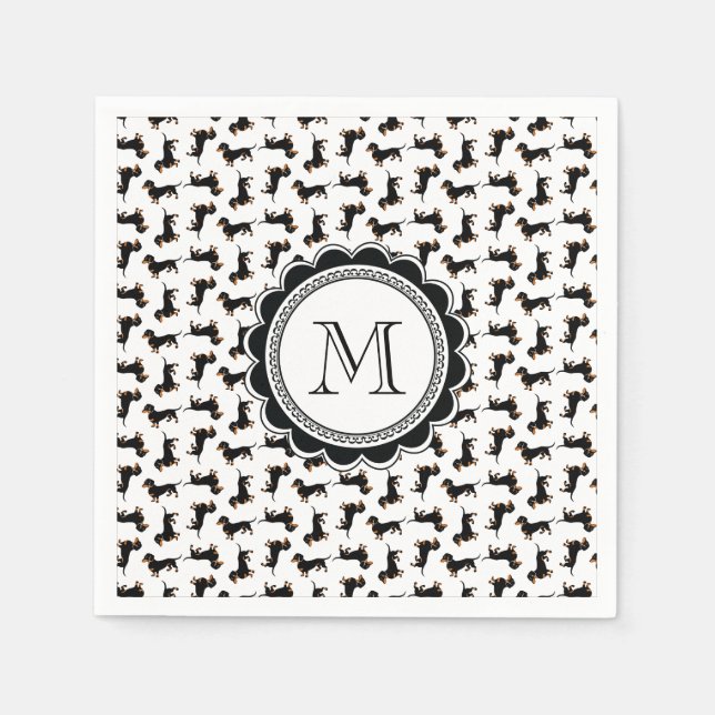 Cute Dachshund Pattern Napkins (Front)