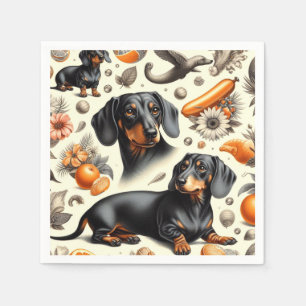 Cute Dachshund Pattern Napkins