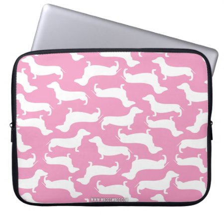 Cute Dachshund Pattern Perfect Gift For Doxie Love Laptop Sleeve