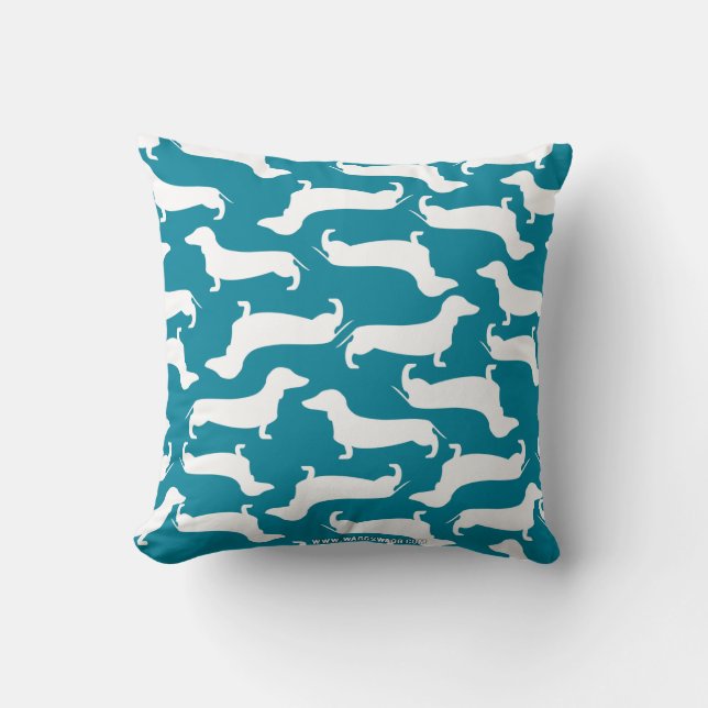 Cute Dachshund Pattern Perfect Gift for Doxie Love Throw Pillow (Front)