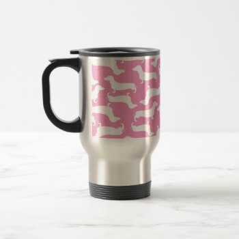 Cute Dachshund Pattern Perfect Gift For Doxie Love Travel Mug by CarolinaSwagg at Zazzle