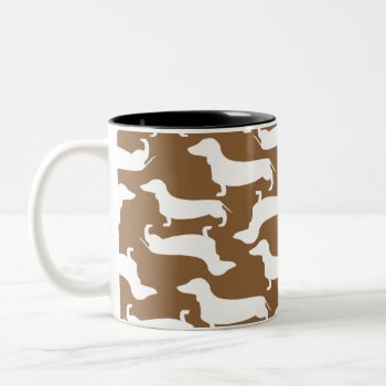 Cute Dachshund Pattern Perfect Gift For Doxie Love Two-tone Coffee Mug by CarolinaSwagg at Zazzle