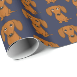 Cute Dachshund Pattern   Red Wiener Dogs Wrapping Paper