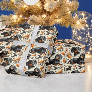 Cute Dachshund Pattern Wrapping Paper