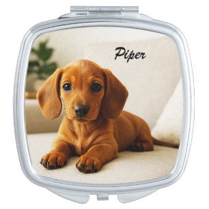 Cute Dachshund Personalized Compact Mirror