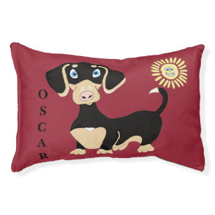 Cute Dachshund Personalized Dog Pillow Bed