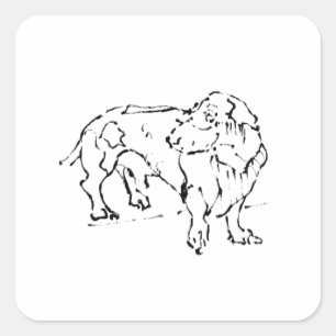 Cute Dachshund  – Personalized Dog Square Sticker