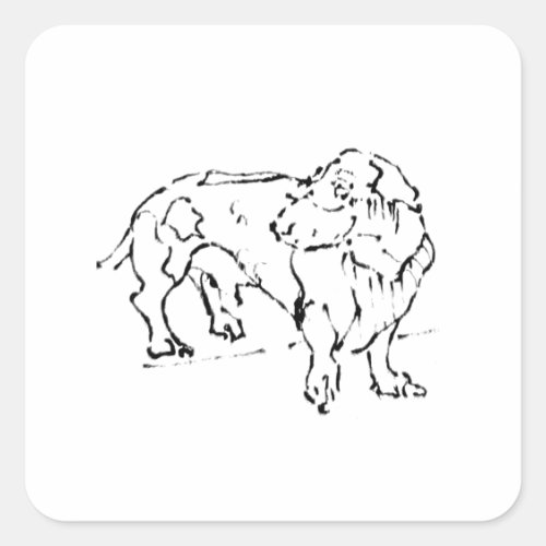 Cute Dachshund  – Personalized Dog Square Sticker