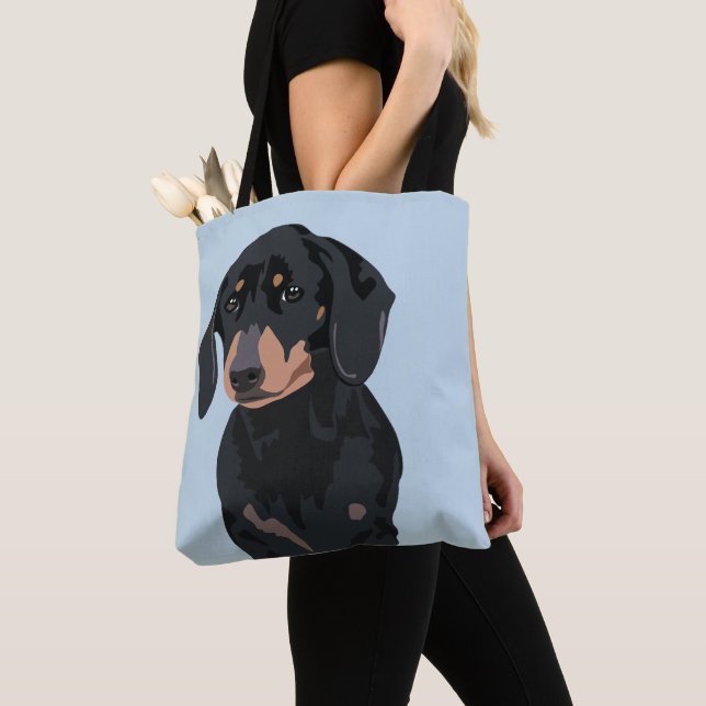Cute Dachshund | Pet Sausage dog Tote Bag (Close Up)