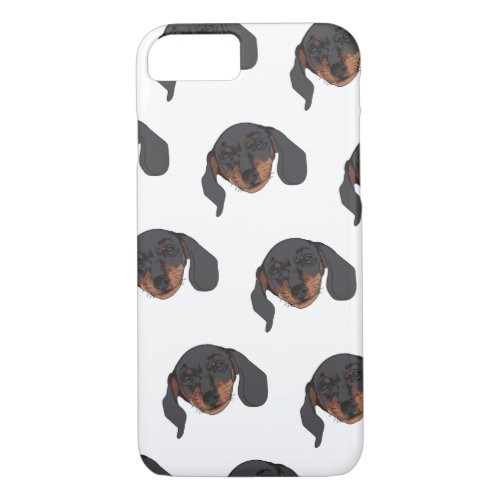 Cute Dachshund portrait pattern iPhone 87 Case