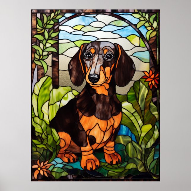 Cute Dachshund Portrait Poster (Front)