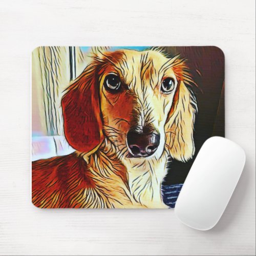 Cute Dachshund Pup Inspirivity Mouse Pad