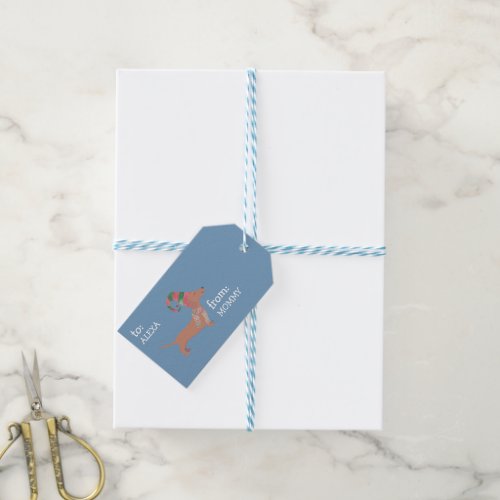 Cute Dachshund puppies dog lover to from Christmas Gift Tags