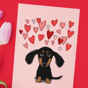 Cute Dachshund Puppy Dog Valentine's Day Love Holiday Card