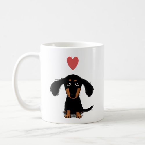 Cute Dachshund Puppy Dog with Valentine Heart Coffee Mug