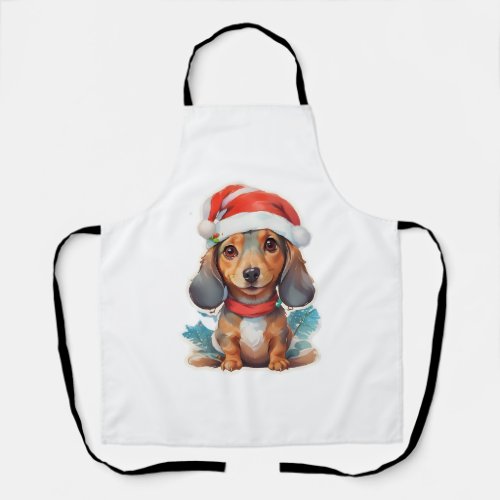 Cute Dachshund Santa Classic T_Shirt Apron