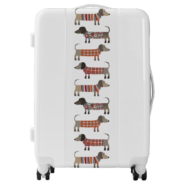 Cute Dachshund Sausage Dog Pattern Luggage (Front)