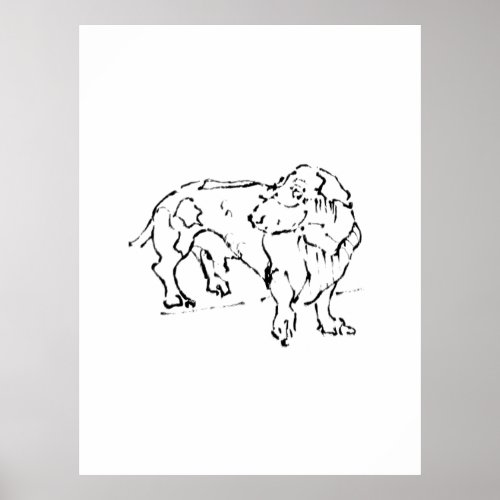 Cute Dachshund Sausage Dog – Personalized Art Poster