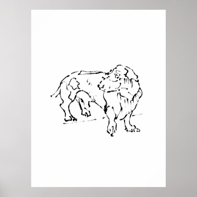 Cute Dachshund Sausage Dog – Personalized Art Poster (Front)