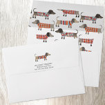Cute Dachshund Sausage or Wiener Dog Envelope<br><div class="desc">Cute little Dachshund sausage or wiener dogs in woolly knitwear. Perfect for dog,  animal and pet lovers. Change the name and address on the reverse to personalize.</div>
