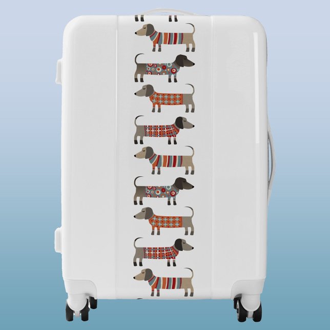 Cute Dachshund Sausage Wiener Dog Luggage (Dachshund sausage wiener dog fun wheeled luggage hard shell suitcase)
