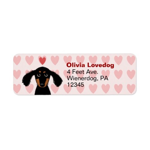 Cute Dachshund Valentine Love Return Address Label