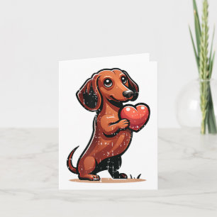 Cute Dachshund Valentines Day Heart Lover Dog Mom Card