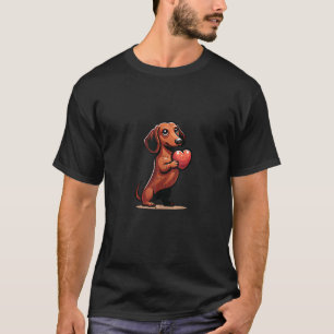 Cute Dachshund Valentines Day Heart Lover Dog Mom T-Shirt