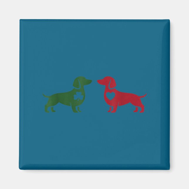 Cute Dachshund Valentines Patrick's Day Lover Dog  Magnet (Front)