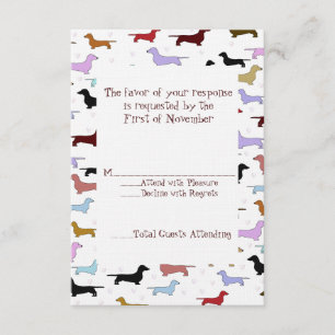 Cute Dachshund Wedding Response Card