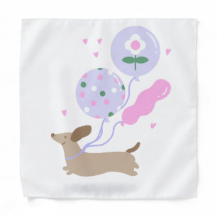 Cute Dachshund Weiner Dog Lover Party Pink Bandana