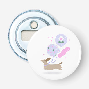 Cute Dachshund Weiner Dog Lover Party Pink Bottle Opener