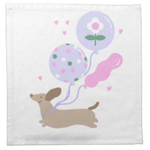 Cute Dachshund Weiner Dog Lover Party Pink Cloth Napkin